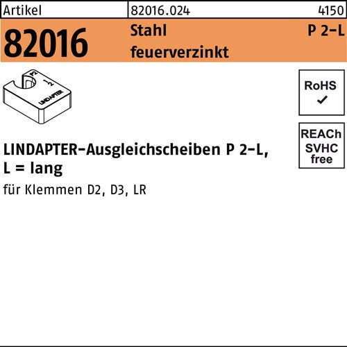 Ausgleichscheibe R 82016 GTW 40 P2 M12/120 Stahl feuerverz 1St LINDAPTER
