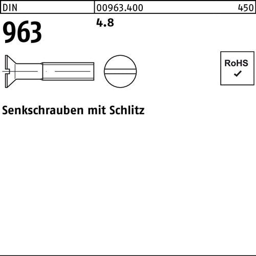Senkschraube DIN 963 Schlitz M 16 x 50 48 50 Stück