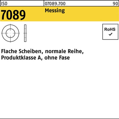 Unterlegscheibe ISO 7089 oFase 3 Messing 100 Stück - VPE: 100