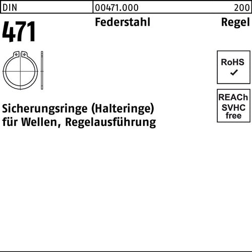 Sicherungsring DIN 471 117 x 4 Federstahl Regelausf 1 Stück