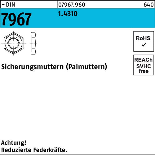 Sicherungsmutter DIN 7967 M30 14310 50 Stück - VPE: 50