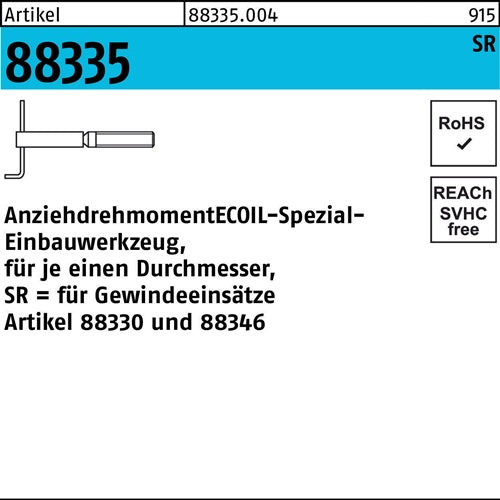 Einbauwerkzeug R 88335 fSR M20 Stahl 1 Stück AMECOIL