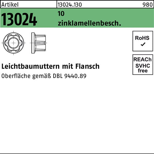 Leichtbaumutter R 13024 M 16 x 15 10 DBL944089 300 Stück