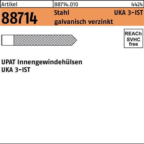 Innengewindehülse R 88714 UKA IST M6x 75 Stahl galvverz 10St UPAT - VPE: 10