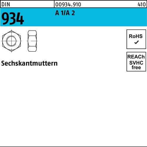 Sechskantmutter DIN 934 M 23 A1/A 2 100 Stück