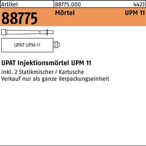 Injektionsmörtel R 88775 UPM 11-360 6 Stück UPAT - VPE: 6
