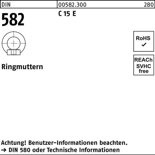 Ringmutter DIN 582 M 48 C 15 E Ohne Oberflächenangabe 1 Stück