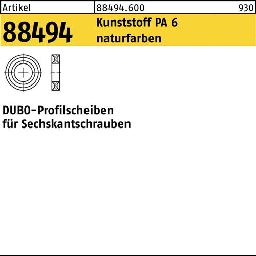 Profilscheibe R 88494 f6-kantschrauben 231 - M36x10 Polyamid 6 naturf 10St