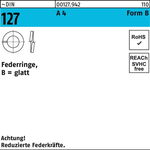 Federring DIN 127 B 12 A 4 500 Stück