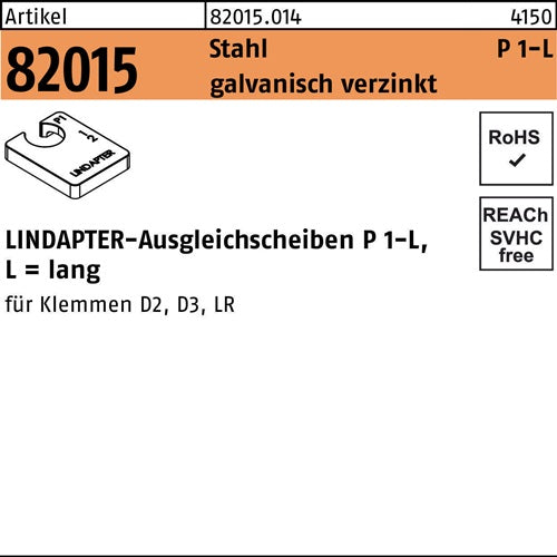 Ausgleichscheibe R 82015 GTW 40 P1 M16/80 Stahl galvverz 1St LINDAPTER