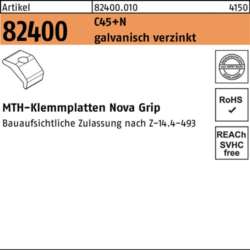 Klemmplatte R 82400 Nova Grip M20 C45+N galvverz 40 Stück MTH - VPE: 40