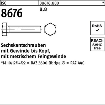 Sechskantschraube ISO 8676 VG M30x2x140 88 1 Stück