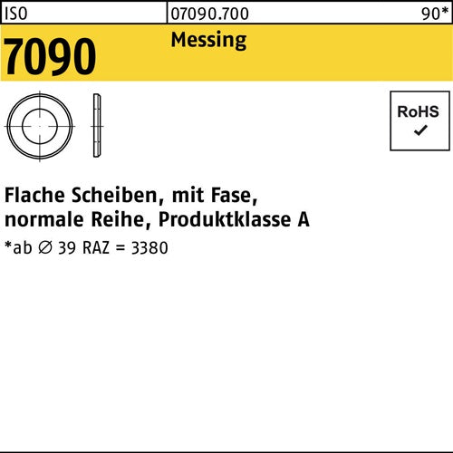 Unterlegscheibe ISO 7090 mFase 24 Messing 25 Stück - VPE: 25