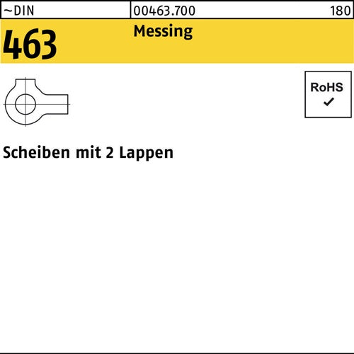 Scheibe DIN 463 m2 Lappen 25 Messing 25 Stück