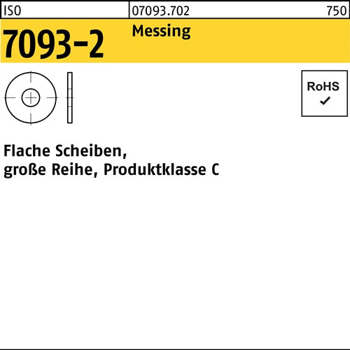 Unterlegscheibe ISO 7093-1 6 Messing 1000 Stück - VPE: 1000