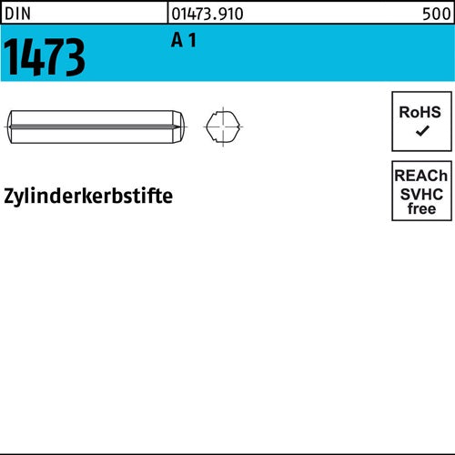 Zylinderkerbstift DIN 1473 5 x 18 A 1 DIN 1473 100 Stück