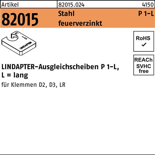 Ausgleichscheibe R 82015 GTW 40 P1 M16/80 Stahl feuerverz 1St LINDAPTER