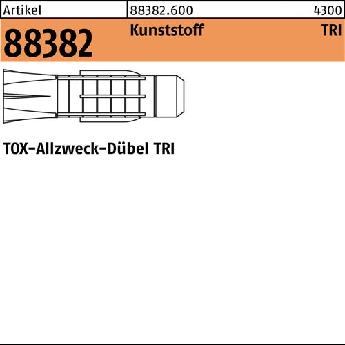 Dübel R 88382 FormTri 7x 36/60 Ku 100 Stück TOX - VPE: 100