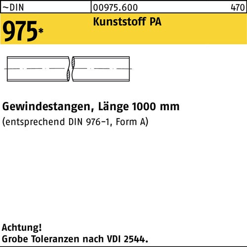 Gewindestange DIN 975 M 20 x 1000mm Polyamid 1 Stück