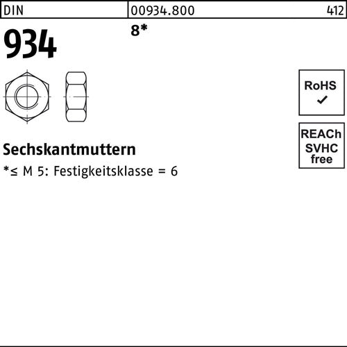 Sechskantmutter DIN 934 M 30 8 25 Stück