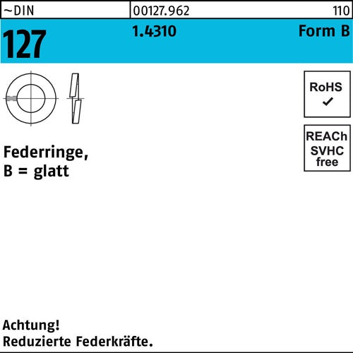 Federring DIN 127 B 3 14310 1000 Stück