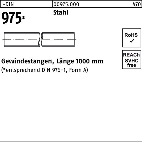 Gewindestange DIN 975 M 30 x 1000mm Stahl 1 Stück
