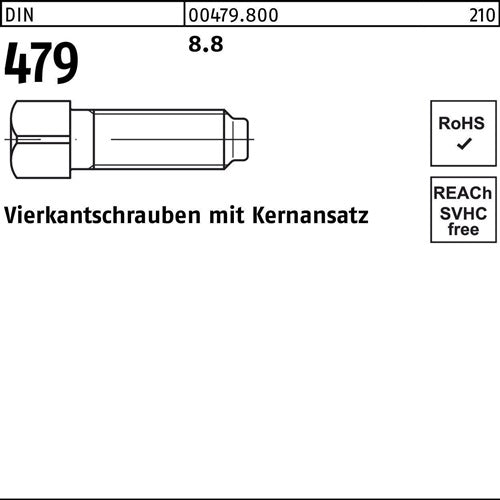 Vierkantschraube DIN 479 mKernansatz M 8 x 40 88 100 Stück