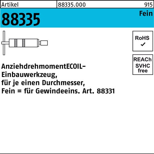 Einbauwerkzeug R 88335 M20x 15 Stahl 1 Stück AMECOIL