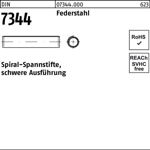 Spiralspannstift DIN 7344/ISO 8748 3x 14 Federstahl schwere Ausf 1000 Stück - VPE: 1000