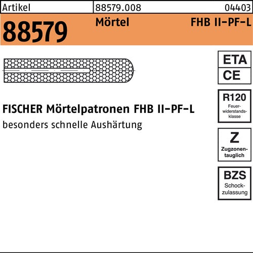 Mörtelpatrone R 88579 FHBII-PF 20x210 fFHB-L 4 Stück FISCHER - VPE: 4