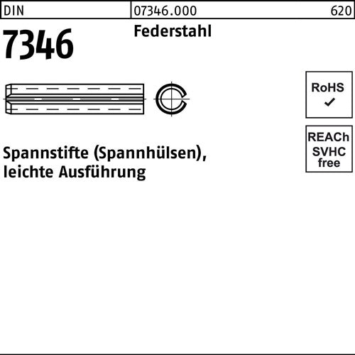 Spannstift DIN 7346 3x 30 Federstahl leichte Ausf 200 Stück - VPE: 200