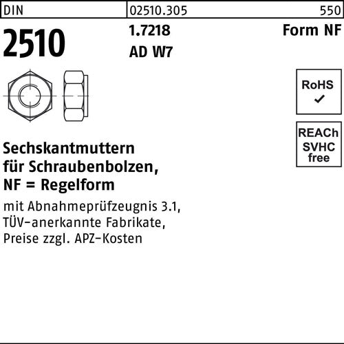 Sechskantmutter DIN 2510 fSchraubenbolzen NF M 12 17218 1 Stück