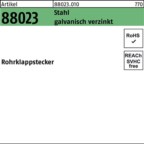 Rohrklappstecker R 88023 10x 60x 32 Stahl galvverz 25 Stück - VPE: 25