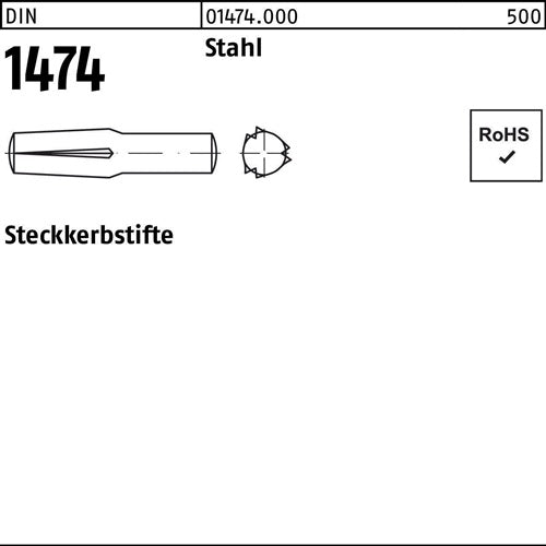 Steckkerbstift DIN 1474 3 x 30 Stahl DIN 1474 100 Stück