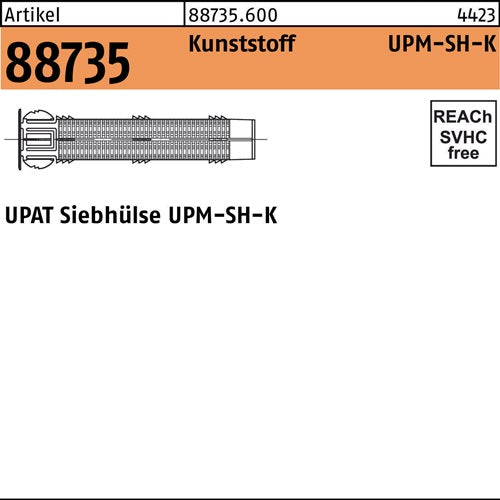 Siebhülse R 88735 UPM-SH 12/50 Ku 50 Stück UPAT - VPE: 50