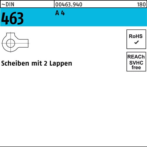 Scheibe DIN 463 m2 Lappen 53 A 4 25 Stück