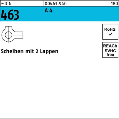 Scheibe DIN 463 m2 Lappen 13 A 4 25 Stück