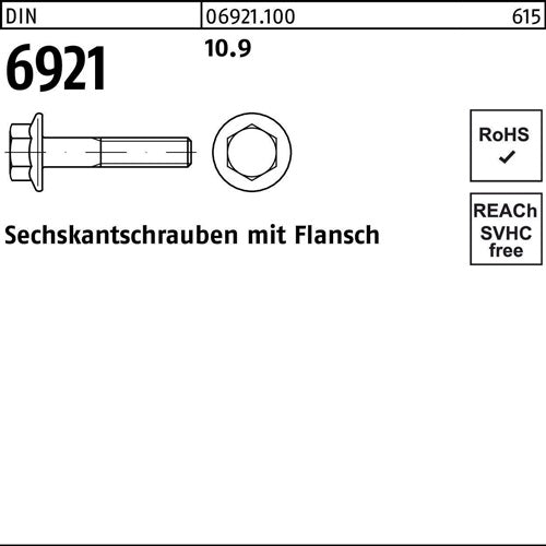 Sechskantschraube DIN 6921 Flansch M6x 20 109 500 Stück - VPE: 500