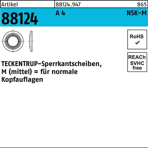 Sperrkantscheibe R 88124 NSK-M 12 A 4 500 Stück TECKENTRUP