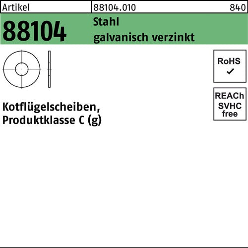 Kotflügelscheibe R 88104 53x20x15 Stahl galvverz 200 Stück - VPE: 200