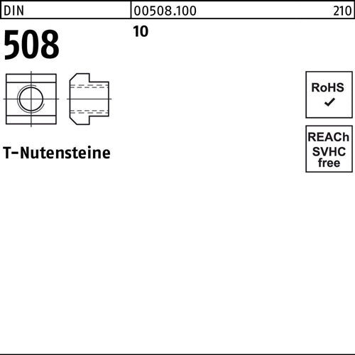 T-Nutenstein DIN 508 M4x 5 10 25 Stück - VPE: 25