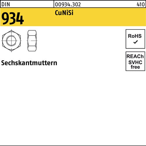 Sechskantmutter DIN 934 M 6 CuNiSi 100 Stück