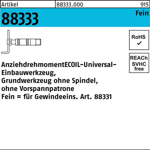 Einbauwerkzeug R 88333 Grundteil NR 2 M6 -M 8 Stahl 1 Stück AMECOIL