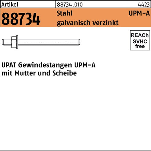 Ankerstange R 88734 UPM-A M6/75 Stahl galvverz 20 Stück UPAT - VPE: 20