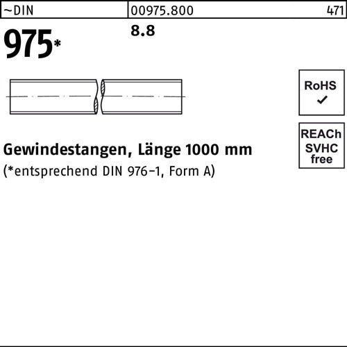 Gewindestange DIN 975 M 20 x 1000mm 88 1 Stück