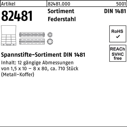 Spannstiftsortiment DIN 1481 710tlg Federstahl 1 Stück