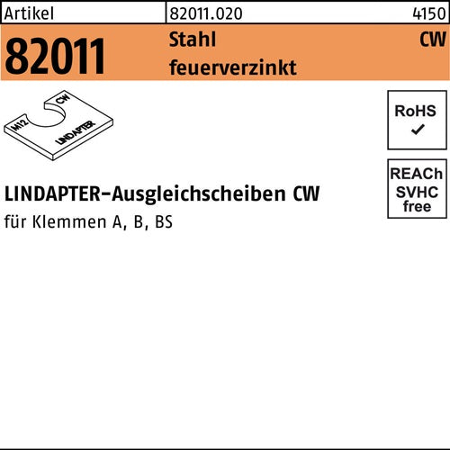 Ausgleichscheibe R 82011 CW M12/25 Stahl feuerverz 1 Stück LINDAPTER
