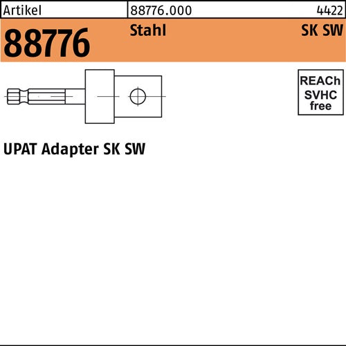 Adapter R 88733 fAnkerstangen SW 8 1/2 Stahl 1 Stück UPAT
