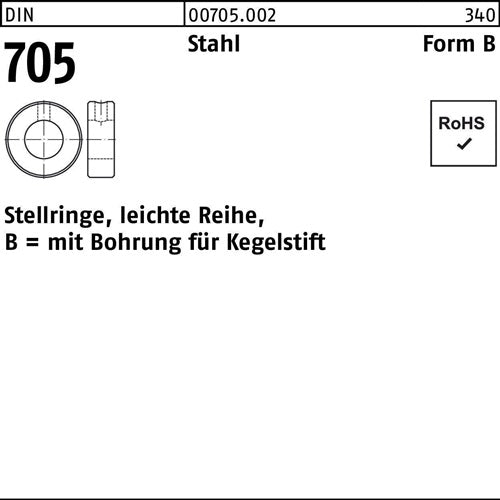Stellring DIN 705 mBohrung fKegelstift B 25 x 40 x16 Stahl leichte Reihe 10 Stück