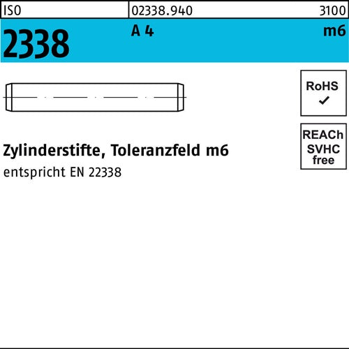 Zylinderstift ISO 2338 16 m6 x 36 A 4 ISO 2338 10 Stück
